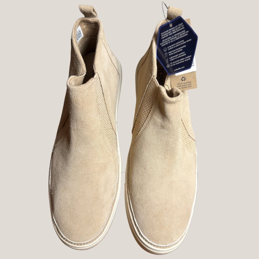 NWT TOMS Women's Bryce Sand Suede High Top Sneakers Shoes Slip-On Closure, SZ 10